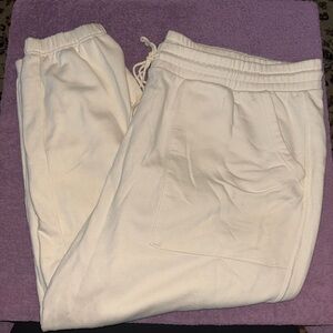 Universal Thread White Sweatpants with Elastic Waistband